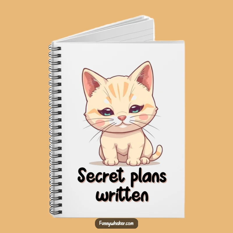 Funny Shy Cat Whisker Notebook: Hiding Feline Journal, Perfect Gift