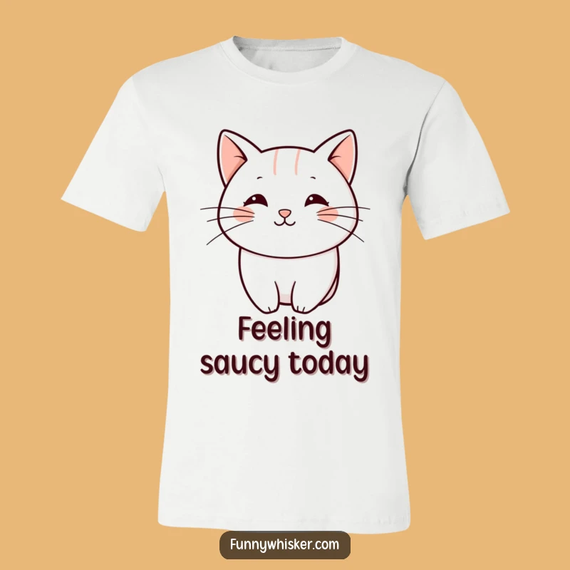 Funny Cat Whisker T-Shirt: Playful Curve - Minimalist Style Gift