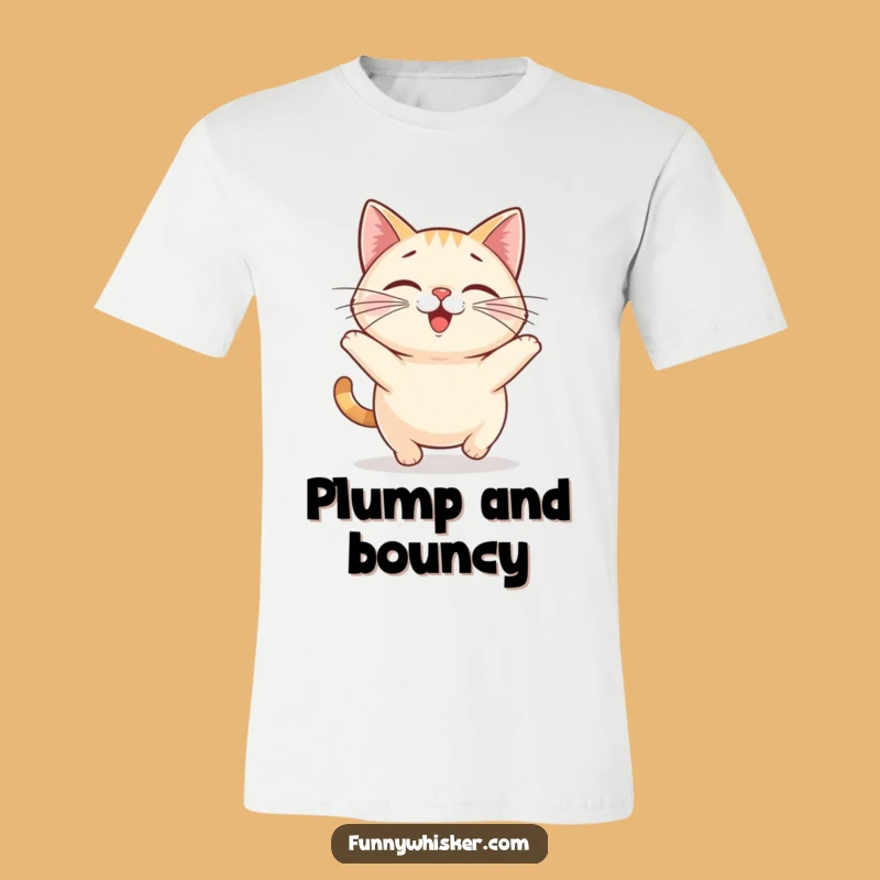 Funny Cat Bounce T-Shirt: Chubby Feline Hopping, Hilarious Cat Lover Gift