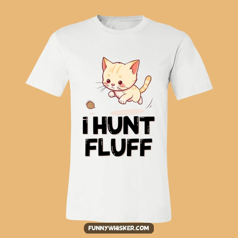 Funny Cat Dust Bunny Chase T-Shirt: Energetic Feline Fun Apparel Gift