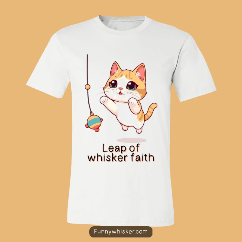 Funny Cat Toy Leap T-Shirt: Twitching Whiskers Action Tee, Great Gift