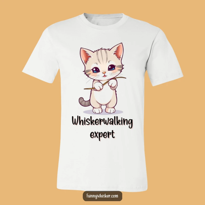 Funny Kitten Balance T-Shirt: Wobbly Whisker Feline Fun Tee