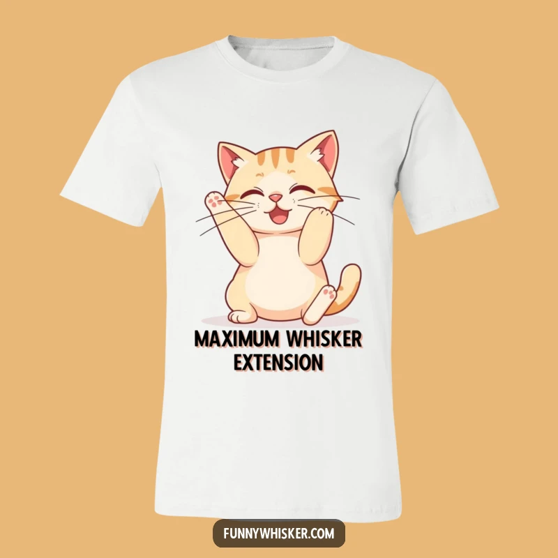 Funny Stretchy Cat T-Shirt - Silly Whiskers Feline Tee, Gift for Cat Lovers