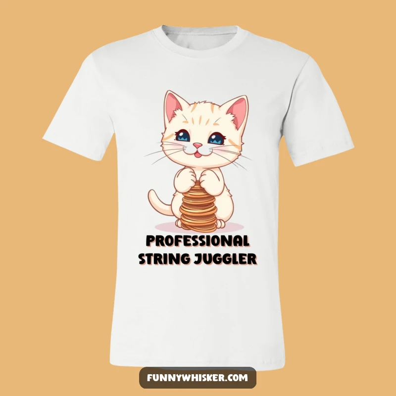 Funny Kitten Balancing Strings T-Shirt, The Ultimate Comedic Apparel for Cat Enthusiasts