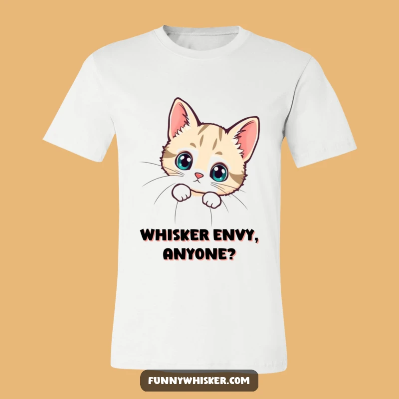 Funny Tiny Cat Whisker Peek T-Shirt - Cute Curiosity for a Perfect Funny Gift