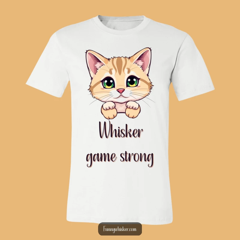 Funny Hidden Cat Whiskers T-Shirt - Playful & Mysterious Cat Tee