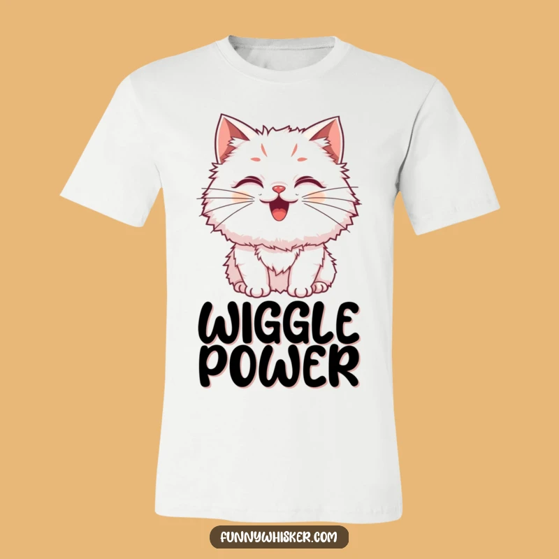 Funny Fluffy Cat Wiggly Whiskers T-Shirt: Excitement Unleashed, Humorous Gift
