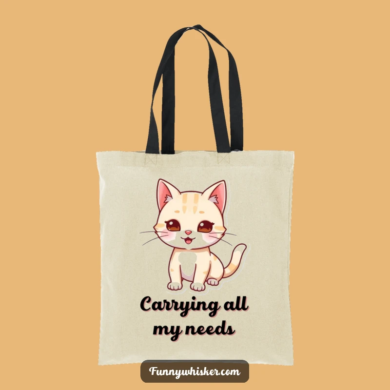 Funny Cat Stretching Tote Bag: Playful Whiskers Gift for Everyday Comfort