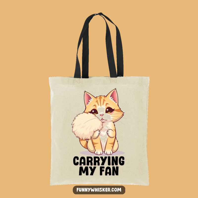 Funny Dramatic Cat Fan Tote Bag: Carry Your Diva Essentials