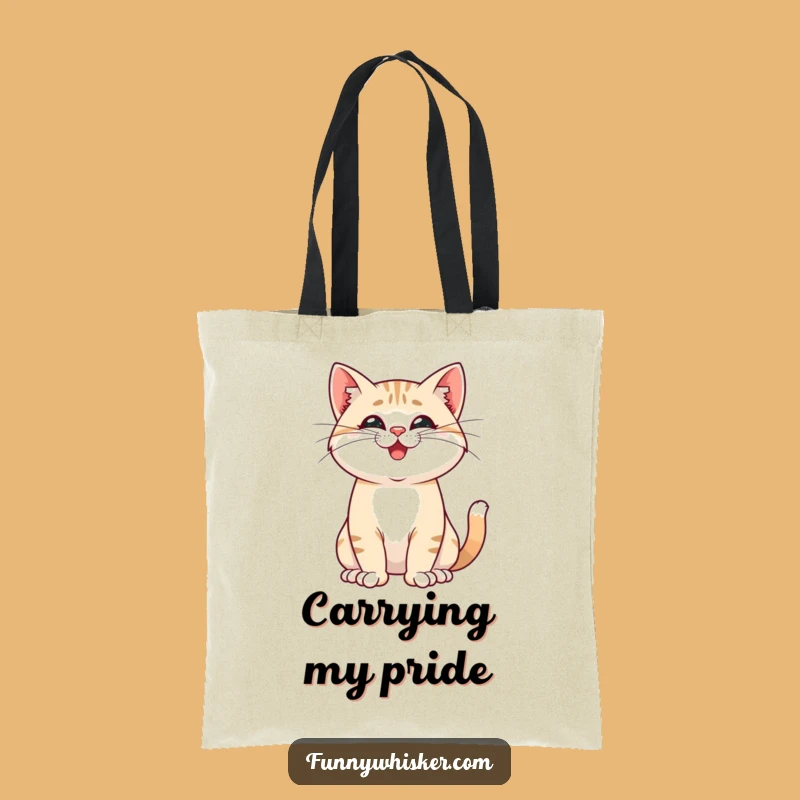 Funny Proud Cat Whiskers Tote Bag: Carry Your Playful Pride