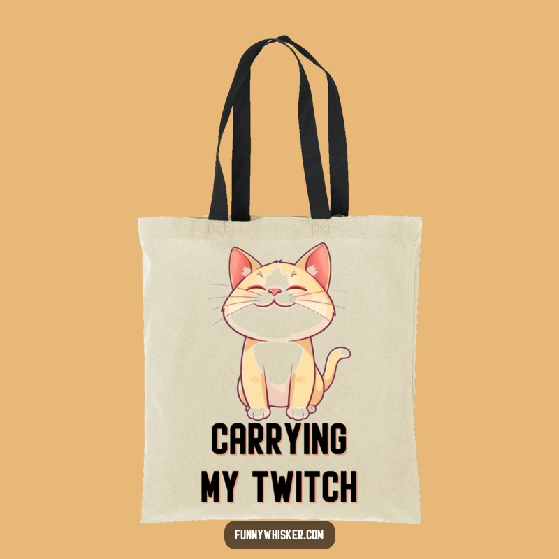 Funny Cat Whisker Twitch Tote Bag: Carry Your Joy Anywhere