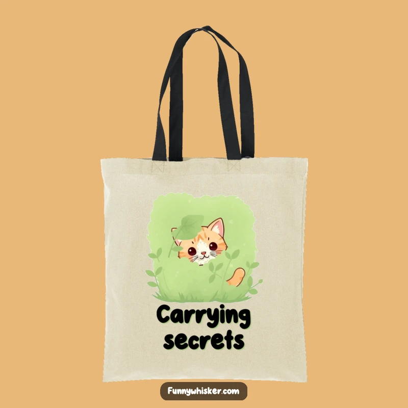Funny Peeking Cat Whiskers Tote Bag: Carry Stealthy Feline Secrets