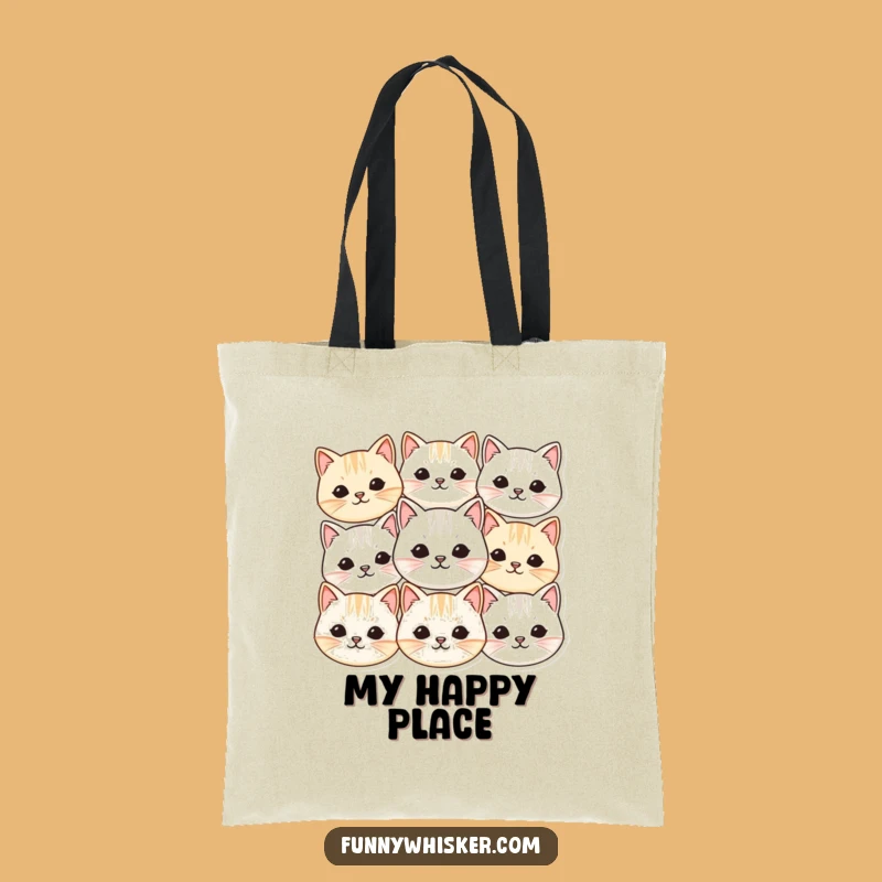 Funny Cat Faces Tote Bag: Vibrating Whiskers - Carry Your Cuteness Gift