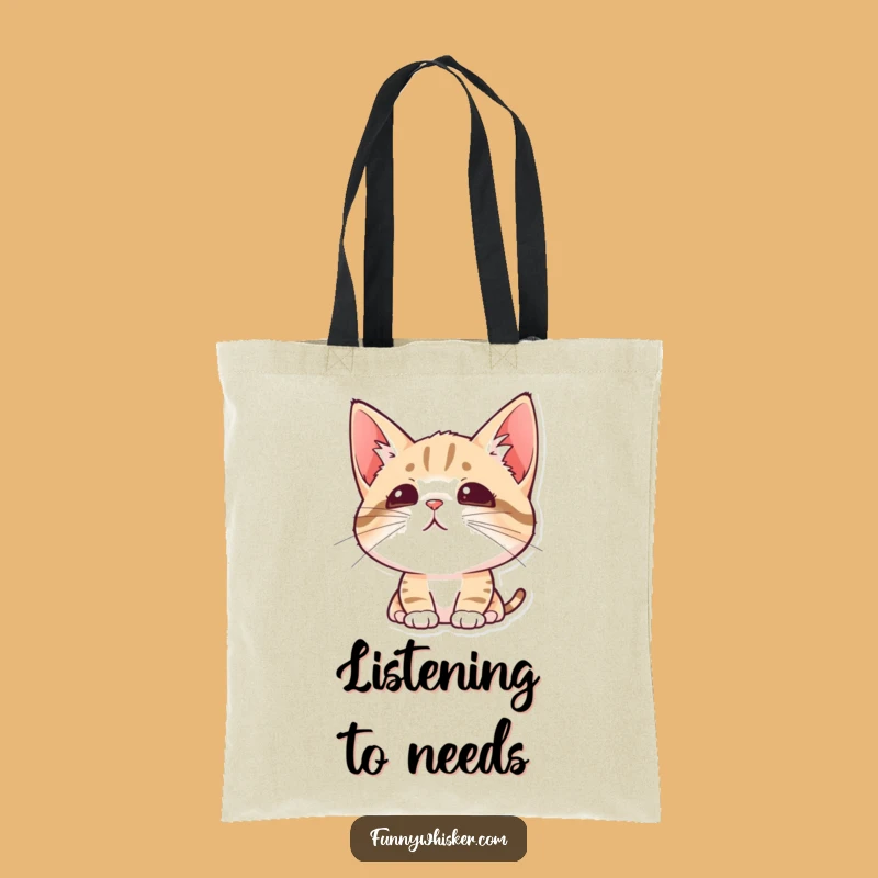 Funny Curious Cat Tote Bag - Feline Investigation Bag, Gift for Cat Lovers