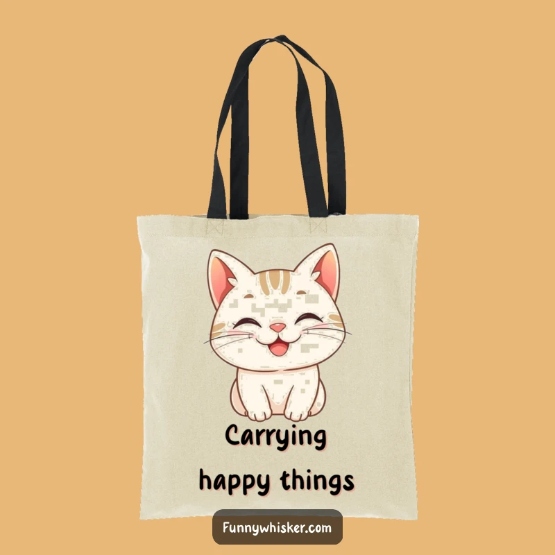 Funny Grinning Cat Tote Bag: Carry Your Cheer, Practical Funny Gift
