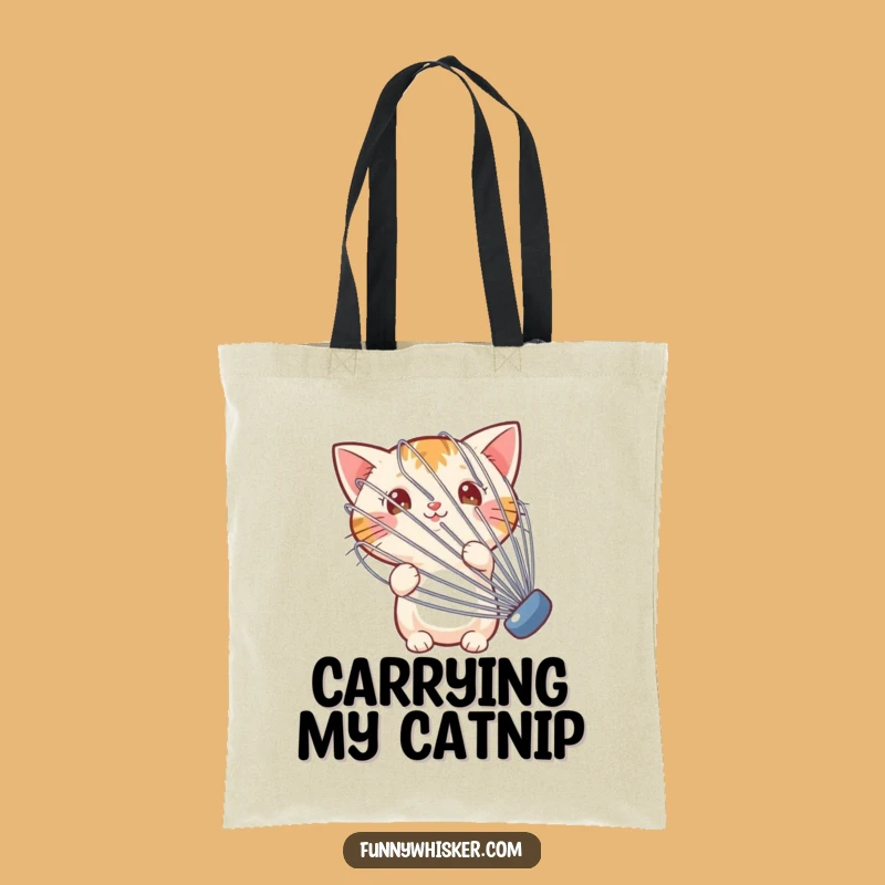 Funny Whisk Cat Tote Bag - Spacious & Stylish Humor for Cat Lovers