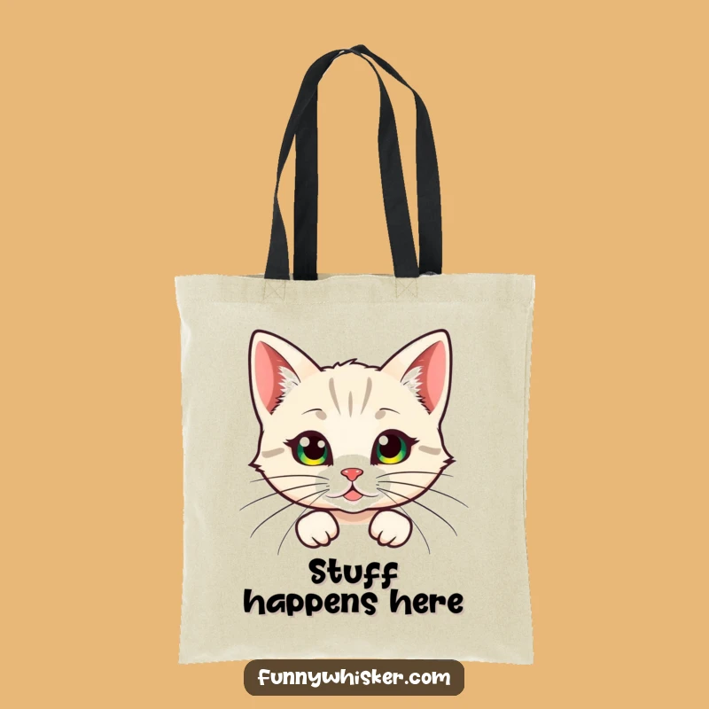 Funny Whiskers Cat Tote Bag: Carry Your Humor in Style, Funny Gift