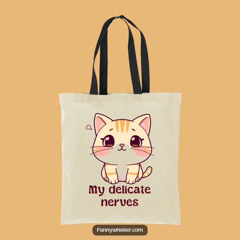 Funny Surprised Cat Tote Bag - Whiskers Recoil, Great Funny Gift